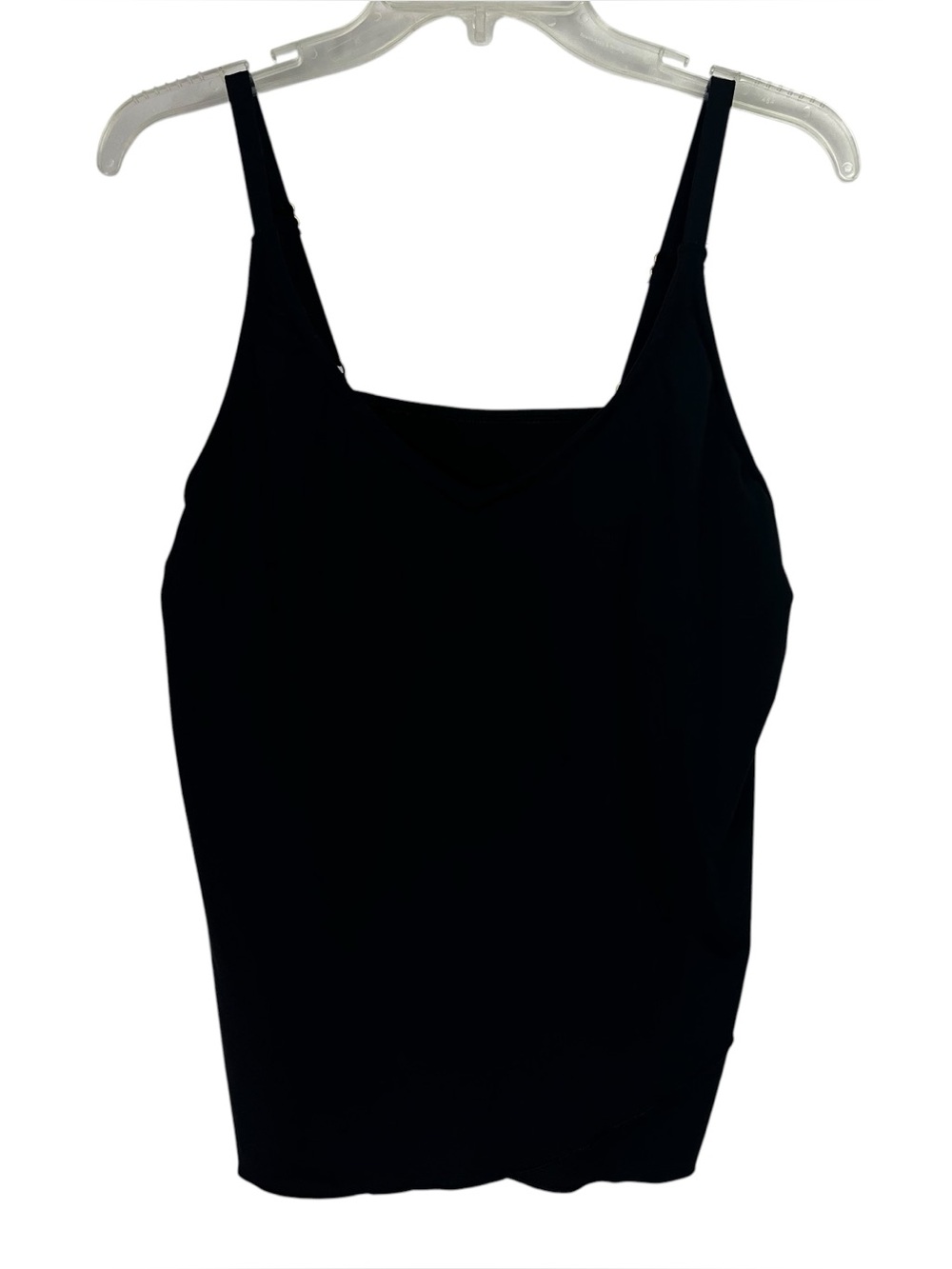 Lands’ End Women’s Tankini Swim Top Sz Medium (10-12) Black Inside Bra Adj Strap
